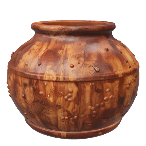 Vas kayu bermotif serat